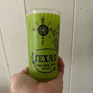 Texas Lone Star State Lime Green Glass